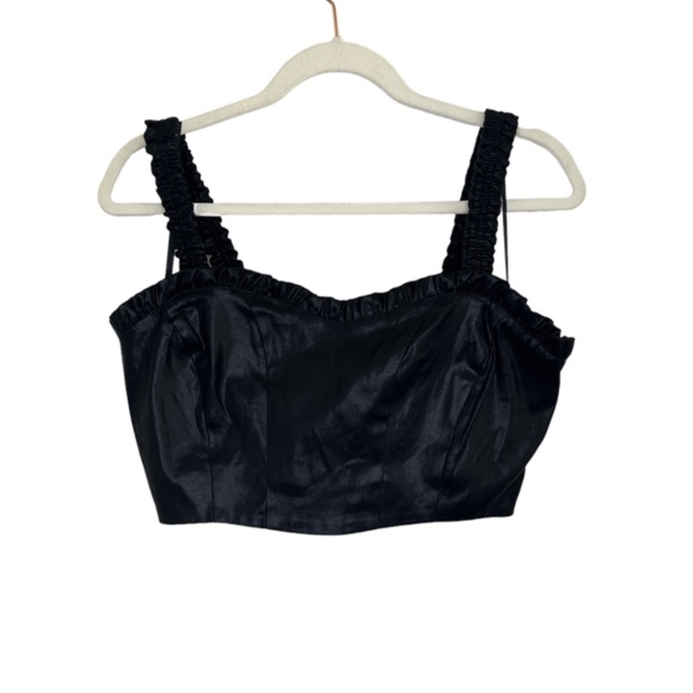 Finders keepers urban outfitters Lottie bodice back zip black top